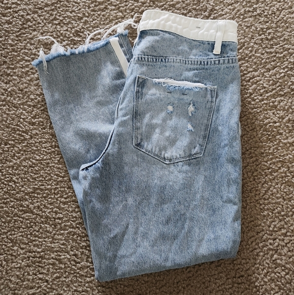 VERVET BY FLYING MONKEY Denim - Vervet Steady Heart Split Two Tone Mom Jeans